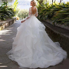 Load image into Gallery viewer, Princess Ball Gown: Exquisite Lace Ruffle Backless Bridal Dress | Wedding Dresses