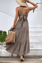 Load image into Gallery viewer, Womens Dress-Printed Spaghetti Strap Tie Back Dress | Dresses/Midi Dresses