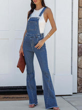 Load image into Gallery viewer, Blue Jean Overall-Blue Jean Raw Hem Denim Overall