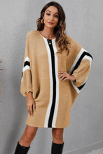 Load image into Gallery viewer, Womens Sweater Dress-Ribbed Round Neck Long Sleeve Sweater Dress | Dress