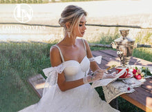 Load image into Gallery viewer, Backless Wedding Dress-Romantic A-Line Wedding Gown | 0