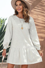 Load image into Gallery viewer, Womens Mini Dress-Round Neck Dropped Shoulder Mini Dress | dress