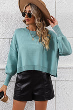 Load image into Gallery viewer, Womens Sweater-Round Neck Dropped Shoulder Pullover Sweater | Cami Top