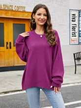 Load image into Gallery viewer, Womens Sweater-Round Neck Ribbed Trim Sweater