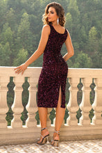 Load image into Gallery viewer, Womens Dress-Sequin Sleeveless Slit Dress | Dresses
