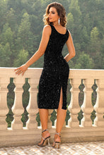 Load image into Gallery viewer, Womens Dress-Sequin Sleeveless Slit Dress | Dresses