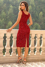 Load image into Gallery viewer, Womens Dress-Sequin Sleeveless Slit Dress | Dresses