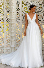 Load image into Gallery viewer, Simple Wedding Dress- V Neck Bridal Gown | Wedding Dresses