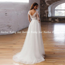 Load image into Gallery viewer, Simple Wedding Dress-Vintage Lace Long Sleeve Beach Wedding Dress | Wedding Dresses