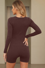 Load image into Gallery viewer, Womens Activewear-Square Neck Long Sleeve Active Romper | Activewear/Activewear Sets