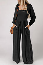 Load image into Gallery viewer, Womens Jumpsuit-Square Neck Raglan Sleeve Jumpsuit with Pocket