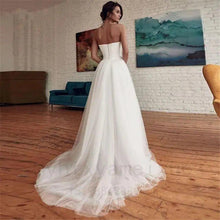 Load image into Gallery viewer, Beach Wedding Jumpsuit-Strapless Bridal Jumpsuit Detachable Train | Wedding & Bridal Party Dresses