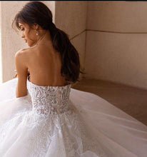 Load image into Gallery viewer, Beach Wedding Dress-Strapless Lace A-Line Wedding Dress | Wedding Dresses