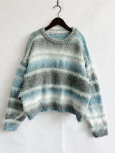 Load image into Gallery viewer, Womens Sweater-Striped Round Neck Long Sleeve Sweater