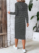 Load image into Gallery viewer, Womens Dress-Striped Zip Front Hooded Dress