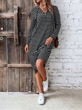 Load image into Gallery viewer, Womens Dress-Striped Zip Front Hooded Dress