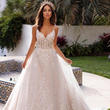 Load image into Gallery viewer, Vintage Lace Wedding Dress-A Line Lace Beach Wedding Dress | Wedding Dresses