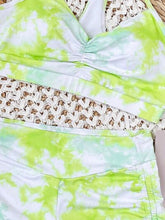 Load image into Gallery viewer, Womens Swimsuit-Tie-Dye Spaghetti Strap Top and Drawstring Shorts Swim Set | swimsuit