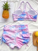 Load image into Gallery viewer, Womens Swimsuit-Tie-Dye Spaghetti Strap Top and Drawstring Shorts Swim Set | swimsuit
