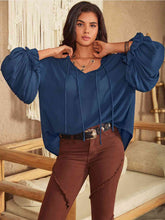 Load image into Gallery viewer, Womens Blouse-Tie Neck Long Sleeve Blouse | Tops/Blouses & Shirts