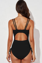 Load image into Gallery viewer, Womens Swimsuit-Tied Cutout Plunge One-Piece Swimsuit