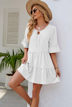 Load image into Gallery viewer, Womens Mini Dress-Tied Flounce Sleeve Mini Dress | Dresses
