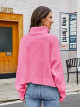 Load image into Gallery viewer, Womens Sweater-Turtle Neck Cable-Knit Sweater