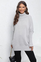 Load image into Gallery viewer, Womens Sweater-Turtle Neck Long Sleeve Ribbed Sweater