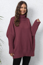 Load image into Gallery viewer, Womens Sweater-Turtle Neck Long Sleeve Ribbed Sweater