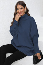 Load image into Gallery viewer, Womens Sweater-Turtle Neck Long Sleeve Ribbed Sweater