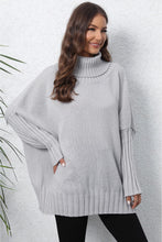 Load image into Gallery viewer, Womens Sweater-Turtle Neck Long Sleeve Ribbed Sweater