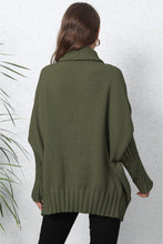 Load image into Gallery viewer, Womens Sweater-Turtle Neck Long Sleeve Ribbed Sweater