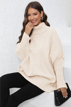Load image into Gallery viewer, Womens Sweater-Turtle Neck Long Sleeve Ribbed Sweater