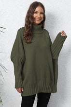 Load image into Gallery viewer, Womens Sweater-Turtle Neck Long Sleeve Ribbed Sweater