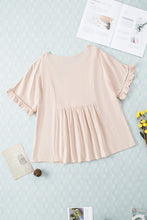 Load image into Gallery viewer, Womens Blouse-V-Neck Flounce Sleeve Baby Doll Blouse | Tops/Blouses & Shirts