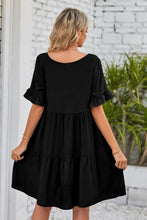 Load image into Gallery viewer, Womens Dress-V-Neck Flounce Sleeve Tiered Dress | Dresses/Mini Dresses