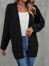 Load image into Gallery viewer, Womens Sweater-Warm Fall Mixed Knit Open Front Longline Cardigan