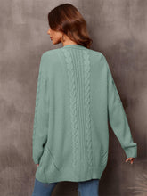 Load image into Gallery viewer, Womens Sweater-Warm Fall Mixed Knit Open Front Longline Cardigan