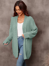 Load image into Gallery viewer, Womens Sweater-Warm Fall Mixed Knit Open Front Longline Cardigan