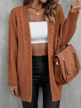 Load image into Gallery viewer, Womens Sweater-Warm Fall Mixed Knit Open Front Longline Cardigan