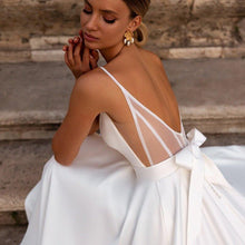 Load image into Gallery viewer, Simple Wedding Dress-White Satin A-Line Bridal Gown | Wedding Dresses