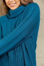 Load image into Gallery viewer, Womens Sweater Dress-Turtleneck Lantern Sleeve Sweater Dress