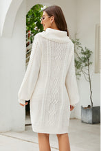 Load image into Gallery viewer, Womens Sweater Dress-Turtleneck Lantern Sleeve Sweater Dress