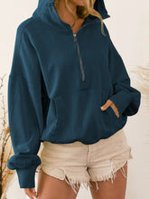 Load image into Gallery viewer, Womens Top-Zip-Up Dropped Shoulder Hoodie | Coat & Jacket & Cardigan