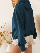 Load image into Gallery viewer, Womens Top-Zip-Up Dropped Shoulder Hoodie | Coat & Jacket & Cardigan