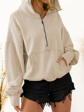 Load image into Gallery viewer, Womens Top-Zip-Up Dropped Shoulder Hoodie | Coat & Jacket & Cardigan