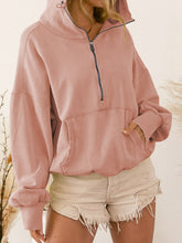 Load image into Gallery viewer, Womens Top-Zip-Up Dropped Shoulder Hoodie | Coat & Jacket & Cardigan
