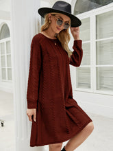 Load image into Gallery viewer, Womens Sweater Dress-Cable-Knit Long Sleeve Sweater Dress | sweater