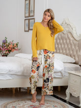 Load image into Gallery viewer, Womens Loungewear-Round Neck Top and Printed Pants Lounge Set | pajamas