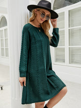 Load image into Gallery viewer, Womens Sweater Dress-Cable-Knit Long Sleeve Sweater Dress | sweater